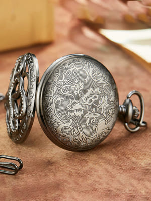 YouBella Pocket Watch Pendant with Chain for Husband Unique Memorable Gift Dual Purpose Stainless Steel Clock for Men (YBWATCH_0028)